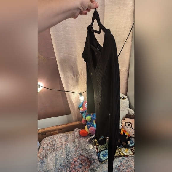 Bardot Black Ribbed V Neck Long Sleeve Bodysuit Women's Size Medium - Picture 3 of 14